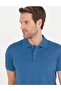 Dark Blue Slim Fit Polo Collar Basic T-shirt - 2