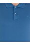Dark Blue Slim Fit Polo Collar Basic T-shirt - 5