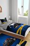 Navy Blue Monster Police Vehicle Patterned Single Baby Kids Bedding Set - 2