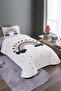 Polka Dot Rainbow Patterned Single Pique Set and Bedspread - 2