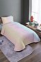 Powder Color Transitional Spots Patterned Single Pique Set and Bedspread - 2