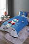 Red Rocket Patterned Single Pique Set and Bedspread