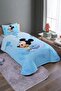 Blue Mickey Patterned Single Pique Set and Bedspread - 2
