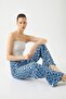 Women's Blue Patterned Jeans