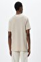 Men's Beige Striped T-Shirt - 4
