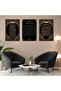 Triple Mdf Esmaül Hüsna, Ayetel Kursi, Fatiha Time Religious Painting Set - 2