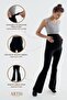 Ribbed Flared Leg High Waist Stretchy Recovery Maternity Leggings