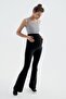 Ribbed Flared Leg High Waist Stretchy Recovery Maternity Leggings - 2