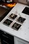African Woman Printed Natural Stone Travertine Coasters Set of 4