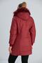 Plus Size Hooded Claret Red Coat - 5