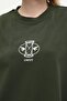 Unisex Green 100% Cotton Printed Oversize High Collar Knitted T-shirt - 7