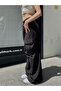 Extra Baggy Tactical Black Parachute Fabric Wide Leg Trousers with Cargo Pockets - 3