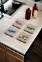 Classic Cars Themed Natural Stone Travertine Coasters Set of 4
