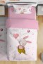 Balloon Rabbit Patterned Single Baby Kids Bedding Set