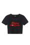 Cherry Bomb Patterned Black Color Harajuku Women's Crop Blouse T-Shirt - 2