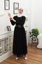 women's tulle belt islamic dress RSSN45 - Black - 4