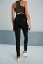 Black Sweatpants Steel Flexible Steel Mesh Pocket Slit Hiking Pants - 3