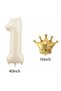 Crown Foil Balloon Set Cream Balloon Foil Set 76 Cm Concept Birthday Set Age Balloon Set - 2