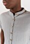 Kyra Muslin Judge Collar Men's Shirt Gray - 4