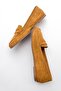 F02 Mustard Suede Genuine Leather Women's Loafer Shoes - 5