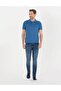 Dark Blue Slim Fit Polo Collar Basic T-shirt - 4