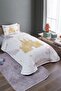 Gold Dreams Castle Patterned Single Pique Set and Bedspread - 2