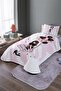 Little Girl with Pink Balloons Patterned Single Pique Set and Bedspread - 2