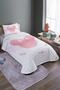 Pink Polka Dot Mickey Patterned Single Pique Set and Bedspread - 2