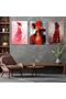 Triple Mdf Collage Drawing Young Woman Painting Set