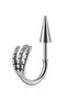 Unisex Gray Claw Figured Spayk Design Steel Earrings