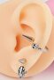 Unisex Gray Claw Figured Spayk Design Steel Earrings - 4
