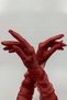 Long Tulle Red Wedding Gloves - 6