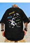 تي شيرت برقبة دائرية مقاس كبير ومطبوع بطبعة Just Be Free Galaxy Astronaut V2