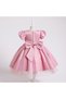 Girls' Front and Back Bow Detail Pearl-Embellished Collar Ball, Party, Graduation, Birthday Dress - 2