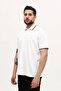 Men's Shrink-Free Cotton Comfortable Cut White Roll-Free Polo Neck T-Shirt - 4