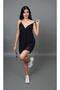 Strappy Lace Embroidered Lined Double Breasted Short Dress - 3