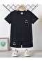 Children's Smile Printed Shorts-T-Shirt Set