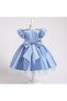 Girls' Front and Back Bow Detail Pearl-Embellished Collar Ball, Party, Graduation, Birthday Dress - 2