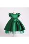Girls' Front and Back Bow Detail Pearl-Embellished Collar Ball, Party, Graduation, Birthday Dress