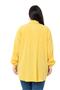 Large Size Pocket Cover Detailed Yellow Shirt with Sleeve and Elastic Mouth - 4