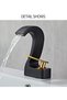 Black Gold Deck Mounted Single Hole Waterfall Basin Bathroom Sink Tap Hot and Cold - 3