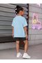 Girl's Colorful Teddy Bear Printed Oversize Crew Neck Cotton T-shirt - 3