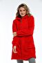 Women's Red Long Fleece Cardigan - 2