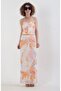 Pastel Patterned Maxi Tulle Skirt