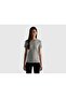 Women's Gray Melange Benetton Written Basic Tshirt Gray Melange