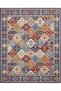 Vintage Blue Claret Red Yellow Ethnic Patterned Woven Base Digital Printed Carpet Mira 1386