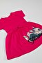 Short Sleeve Rabbit Summer Fuchsia Dress
