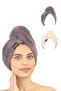 عبوة من 2 منشفة شعر من الألياف الدقيقة - غطاء لتجفيف الشعر بزرين - منشفة الرأس