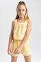 Girl's Square Patterned Sleeveless Blouse Shorts Set of 2 B1332a823hs