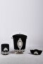 Lisa Black 3-Piece Velvet Dowel Ruched Bathroom Dirty Laundry Basket Set| Bathroom Set - 2